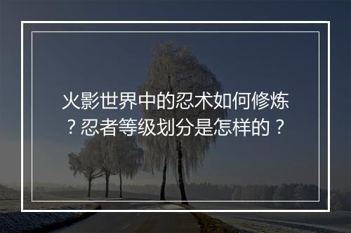 火影世界中的忍术如何修炼?忍者等级划分是怎样的?
