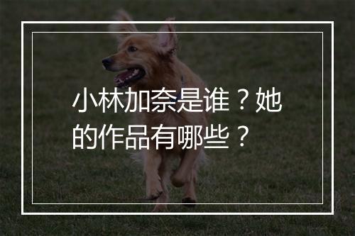 小林加奈是谁?她的作品有哪些?
