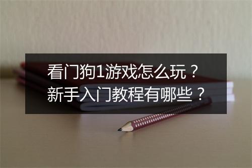 看门狗1游戏怎么玩？新手入门教程有哪些？