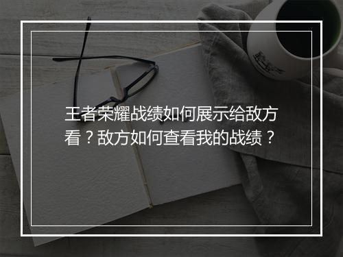 王者荣耀战绩如何展示给敌方看？敌方如何查看我的战绩？