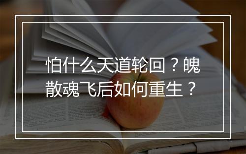 怕什么天道轮回?魄散魂飞后如何重生?