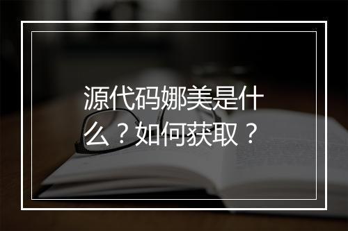 源代码娜美是什么?如何获取?