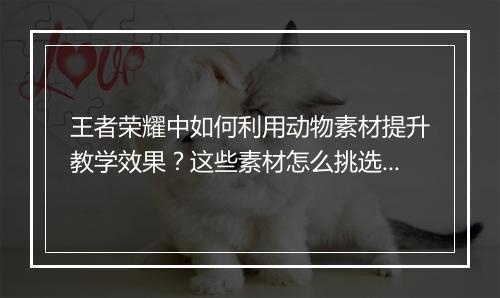 王者荣耀中如何利用动物素材提升教学效果？这些素材怎么挑选？