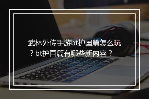 武林外传手游bt护国篇怎么玩?bt护国篇有哪些新内容?