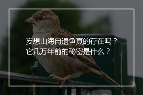 妄想山海冉遗鱼真的存在吗?它几万年前的秘密是什么?