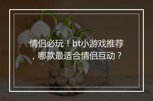 情侣必玩！bt小游戏推荐，哪款最适合情侣互动？