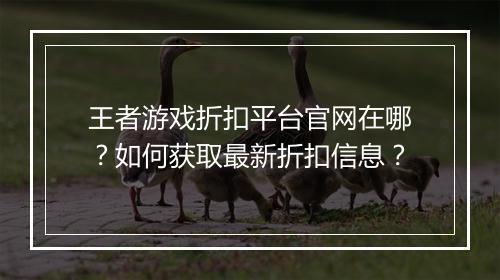 王者游戏折扣平台官网在哪?如何获取最新折扣信息?