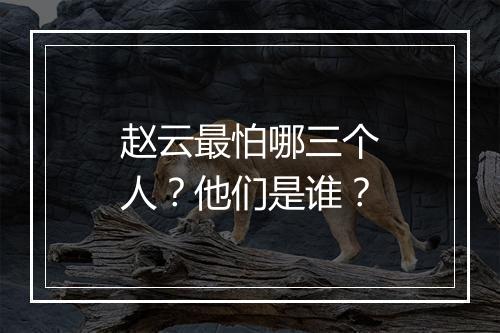 赵云最怕哪三个人？他们是谁？