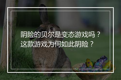 阴险的贝尔是变态游戏吗？这款游戏为何如此阴险？