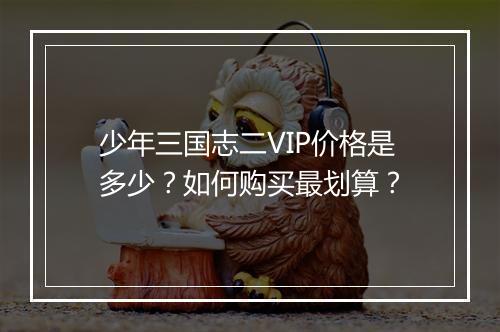 少年三国志二VIP价格是多少？如何购买最划算？