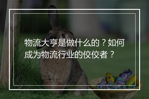 物流大亨是做什么的?如何成为物流行业的佼佼者?