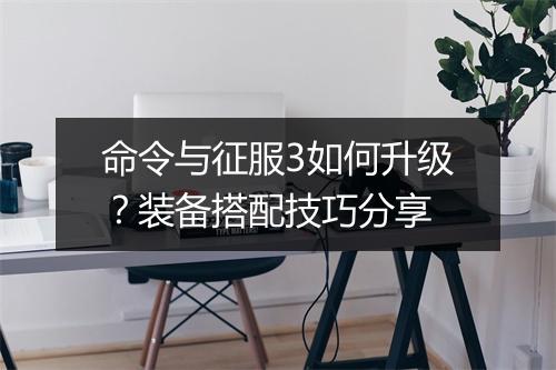命令与征服3如何升级?装备搭配技巧分享