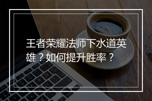 王者荣耀法师下水道英雄？如何提升胜率？