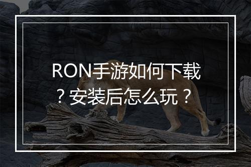RON手游如何下载?安装后怎么玩?