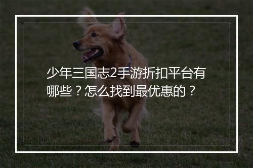 少年三国志2手游折扣平台有哪些？怎么找到最优惠的？