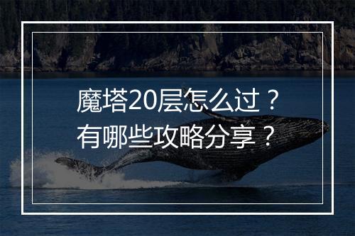 魔塔20层怎么过？有哪些攻略分享？