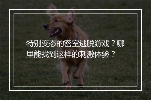特别变态的密室逃脱游戏?哪里能找到这样的刺激体验?