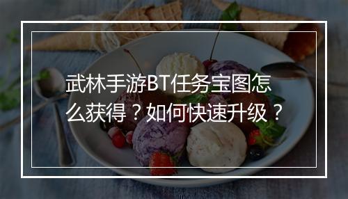 武林手游BT任务宝图怎么获得？如何快速升级？