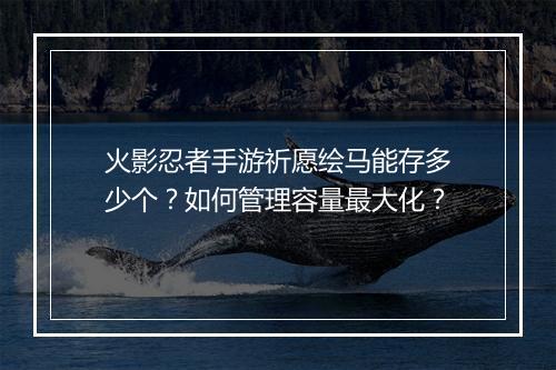 火影忍者手游祈愿绘马能存多少个？如何管理容量最大化？