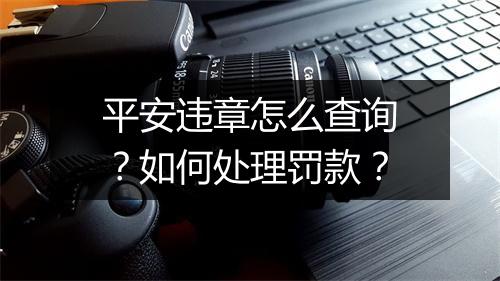 平安违章怎么查询？如何处理罚款？