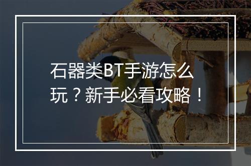 石器类BT手游怎么玩?新手必看攻略!