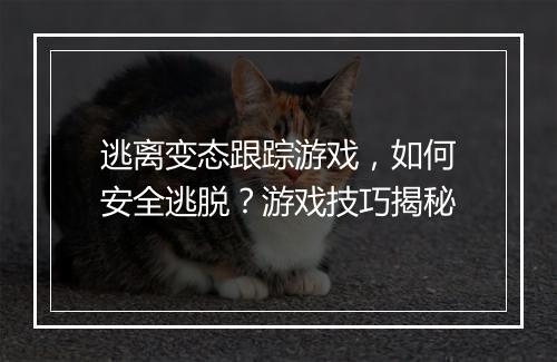 逃离变态跟踪游戏,如何安全逃脱?游戏技巧揭秘