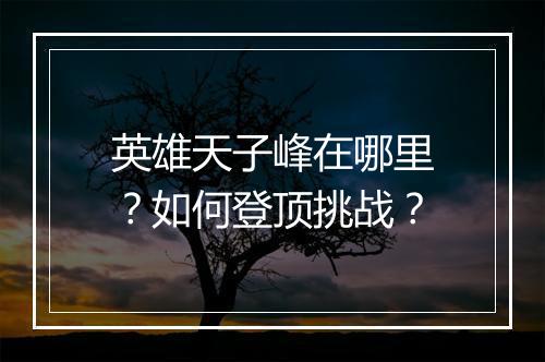 英雄天子峰在哪里？如何登顶挑战？