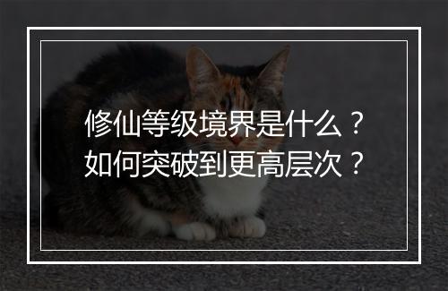修仙等级境界是什么？如何突破到更高层次？