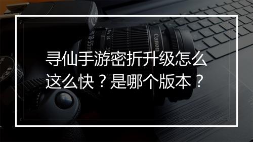 寻仙手游密折升级怎么这么快？是哪个版本？