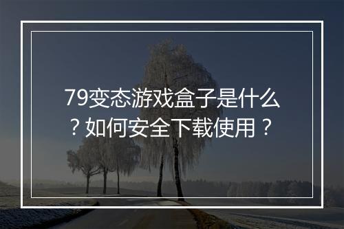 79变态游戏盒子是什么？如何安全下载使用？