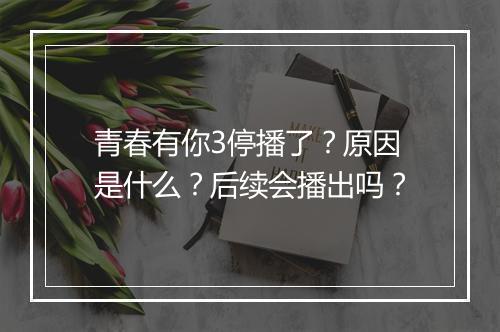 青春有你3停播了？原因是什么？后续会播出吗？