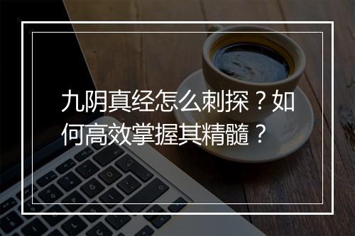 九阴真经怎么刺探？如何高效掌握其精髓？
