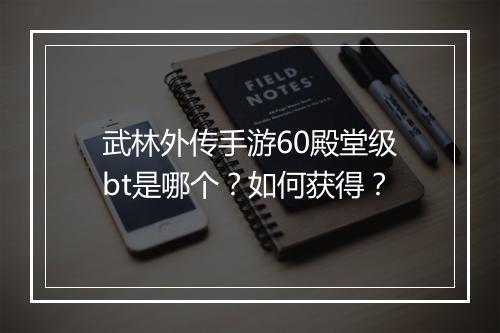 武林外传手游60殿堂级bt是哪个?如何获得?