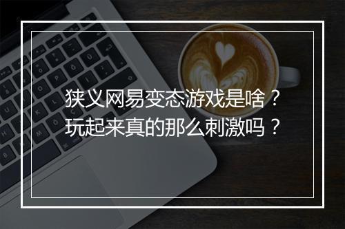 狭义网易变态游戏是啥？玩起来真的那么刺激吗？