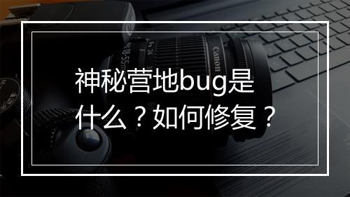 神秘营地bug是什么?如何修复?