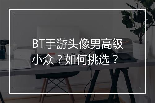 BT手游头像男高级小众？如何挑选？