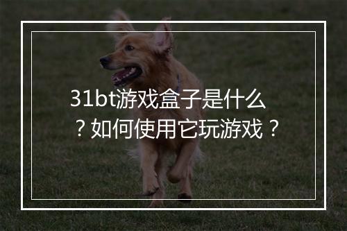 31bt游戏盒子是什么?如何使用它玩游戏?