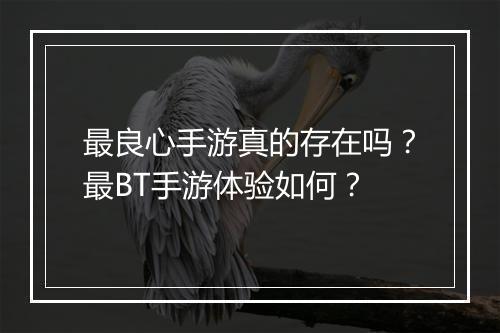 最良心手游真的存在吗?最BT手游体验如何?
