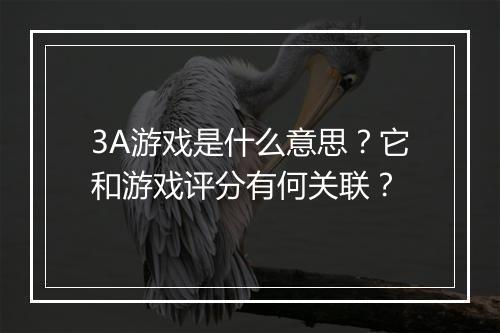 3A游戏是什么意思?它和游戏评分有何关联?