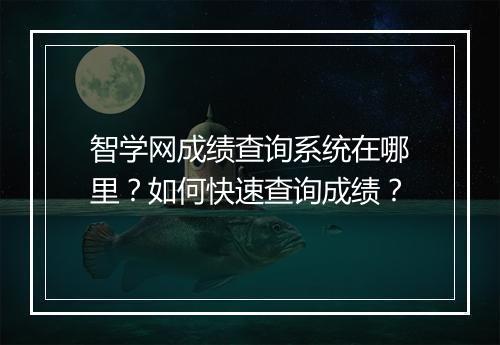 智学网成绩查询系统在哪里?如何快速查询成绩?
