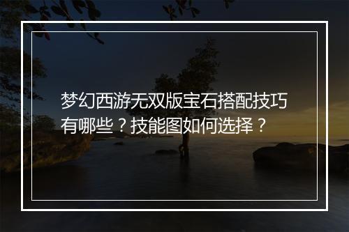 梦幻西游无双版宝石搭配技巧有哪些？技能图如何选择？