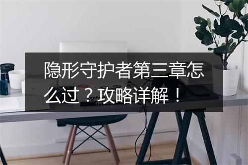 隐形守护者第三章怎么过?攻略详解!