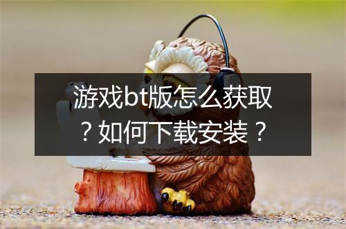 游戏bt版怎么获取？如何下载安装？