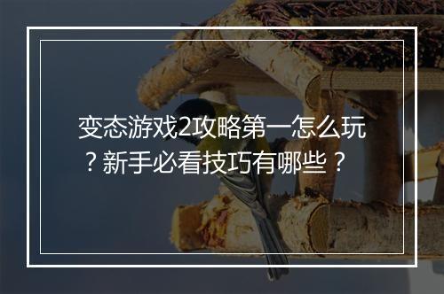 变态游戏2攻略第一怎么玩?新手必看技巧有哪些?