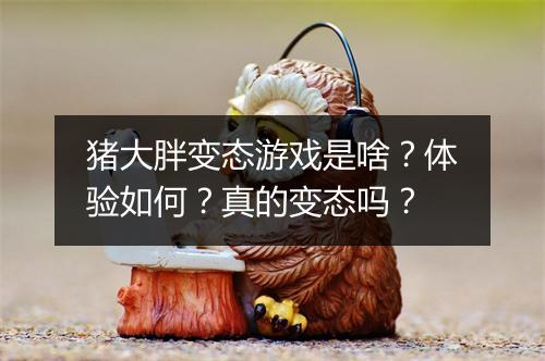 猪大胖变态游戏是啥?体验如何?真的变态吗?