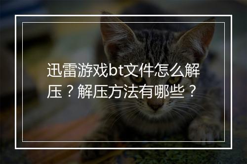 迅雷游戏bt文件怎么解压?解压方法有哪些?