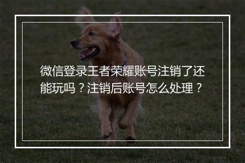 微信登录王者荣耀账号注销了还能玩吗？注销后账号怎么处理？