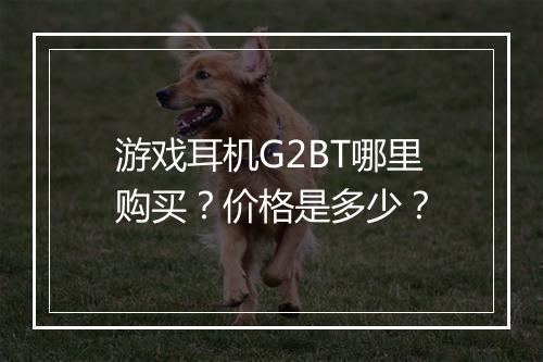 游戏耳机G2BT哪里购买？价格是多少？