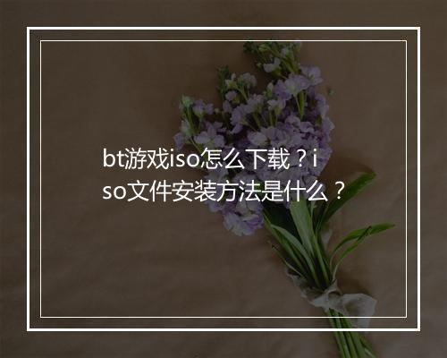 bt游戏iso怎么下载？iso文件安装方法是什么？