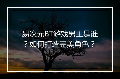 易次元BT游戏男主是谁？如何打造完美角色？